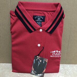 Ladies Cutter & Buck Golf Polo w/ Evian Logo NEW